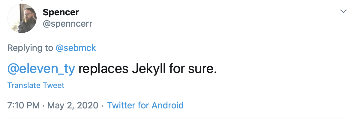 Eleventy replaces Jekyll?